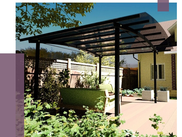 Навесы для террасы в Анапе от 13240 руб. под ключ | ПРОЛЁТ-Нпа