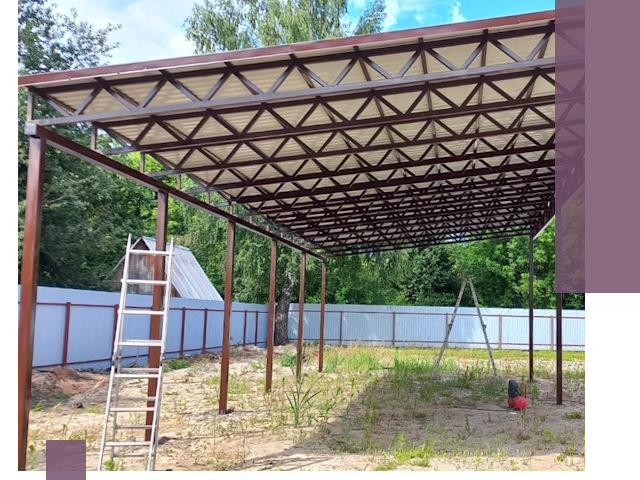 Односкатные навесы под ключ в Анапе — изготовление и монтаж