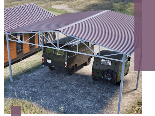 Двускатные навесы под ключ в Анапе — изготовление и монтаж