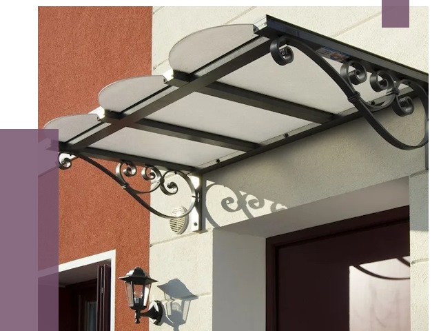 Односкатные козырьки в Анапе от 8515 руб.  | ПРОЛЁТ-Нпа