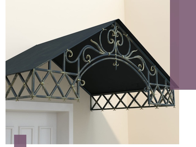 Двускатные металлические козырьки под ключ в Анапе